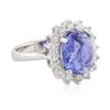 Image 2 : 14KT White Gold 4.05 ctw Tanzanite and Diamond Ring