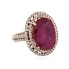 Image 2 : 14KT Rose Gold 9.04 ctw Ruby and Diamond Ring