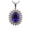 Image 2 : 14KT White Gold GIA Cert 10.47 ctw Tanzanite and Diamond Pendant With Chain