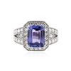 Image 1 : 14KT White Gold 3.83 ctw Tanzanite and Diamond Ring