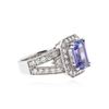 Image 2 : 14KT White Gold 3.83 ctw Tanzanite and Diamond Ring