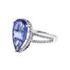 Image 2 : 14KT White Gold 5.36 ctw Tanzanite and Diamond Ring