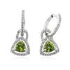 Image 1 : 14KT White Gold 1.62 ctw Peridot and Diamond Earrings