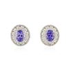 Image 1 : 14KT White Gold 5.42 ctw Tanzanite and Diamond Earrings