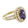 Image 2 : 14KT Yellow Gold 1.80 ctw Tanzanite and Diamond Ring