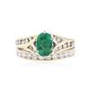 Image 1 : 14KT Yellow Gold 1.00 ctw Emerald and Diamond Ring