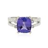 Image 1 : 18KT White Gold 3.95 ctw Tanzanite and Diamond Ring