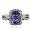 Image 1 : 18KT White Gold 1.79 ctw Tanzanite and Diamond Ring