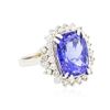 Image 2 : 14KT White Gold 7.79 ctw Tanzanite and Diamond Ring