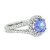 Image 2 : 14KT White Gold 1.99 ctw Tanzanite and Diamond Ring