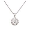 Image 2 : 14KT White Gold 0.92 ctw Diamond Pendant With Chain