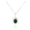 Image 2 : 14KT White Gold 1.77 ctw Emerald and Diamond Pendant With Chain