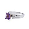 Image 2 : 14KT White Gold 3.00 ctw Amethyst and Diamond Ring