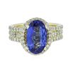 Image 1 : 14KT Yellow Gold 3.54 ctw Tanzanite and Diamond Convertible Ring