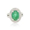 Image 1 : 14KT White Gold 3.84 ctw Emerald and Diamond Ring
