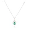 Image 2 : 14KT White Gold 2.21 ctw Emerald and Diamond Pendant With Chain