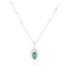 Image 2 : 14KT White Gold 2.21 ctw Emerald and Diamond Pendant With Chain