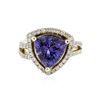 Image 1 : 14KT Yellow Gold 5.03 ctw Tanzanite and Diamond Ring