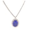 Image 2 : 14KT White Gold 15.40 ctw GIA Certified Tanzanite and Diamond Necklace