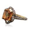 Image 2 : 14KT Yellow Gold 4.11 ctw Citrine and Diamond Ring