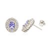 Image 2 : 14KT White Gold 1.40 ctw Tanzanite and Diamond Earrings