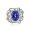 Image 1 : 14KT White Gold 6.06 ctw Tanzanite and Diamond Ring