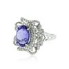 Image 2 : 14KT White Gold 6.06 ctw Tanzanite and Diamond Ring