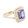 Image 2 : 14KT Yellow Gold 2.72 ctw Tanzanite and Diamond Ring