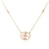 Image 1 : 14KT Rose Gold 2.37 ctw Morganite and Diamond Pendant With Chain