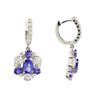 Image 2 : 14KT White Gold 6.74 ctw Tanzanite and Diamond Earrings