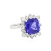 Image 2 : 14KT White Gold GIA Certified 7.53 ctw Tanzanite and Diamond Ring