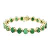 Image 1 : 14KT Yellow Gold 20.90 ctw Emerald and Diamond Bracelet