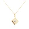 Image 2 : 14KT Yellow Gold 0.02 ctw Diamond Pendant With Chain