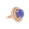 Image 2 : 14KT Rose Gold 9.72 ctw Tanzanite and Diamond Ring