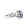 Image 2 : 14KT White Gold 3.36 ctw Tanzanite and Diamond Ring