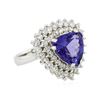 Image 2 : 14KT White Gold 5.15 ctw Tanzanite and Diamond Ring