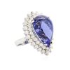 Image 2 : 14KT White Gold GIA Certified 24.90 ctw Tanzanite and Diamond Ring