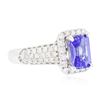 Image 2 : 14KT White Gold 1.84 ctw Tanzanite and Diamond Ring