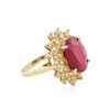 Image 2 : 14KT Yellow Gold 7.84 ctw Ruby and Diamond Ring