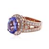 Image 2 : 14KT Rose Gold 3.16 ctw Tanzanite and Diamond Ring