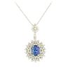 Image 2 : 14KT White Gold 4.45 ctw Tanzanite and Diamond Pendant with Chain