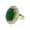 Image 2 : 14KT Yellow Gold 10.80 ctw Emerald and Diamond Ring