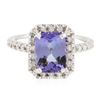 Image 1 : 14KT White Gold 2.08 ctw Tanzanite and Diamond Ring