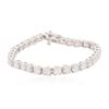 Image 1 : 14KT White Gold 9.10 ctw Diamond Tennis Bracelet