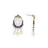 Image 2 : 14KT White Gold Pearl and Enamel Earrings