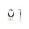 Image 2 : 14KT White Gold Pearl and Enamel Earrings