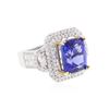 Image 2 : 14KT Two-Tone Gold 7.46 ctw Tanzanite and Diamond Ring