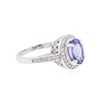 Image 2 : 14KT White Gold 1.48 ctw Tanzanite and Diamond Ring