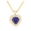 Image 2 : 14KT Yellow Gold 17.40 ctw GIA Cert Tanzanite and Diamond Pendant With Chain