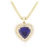 Image 2 : 14KT Yellow Gold 17.40 ctw GIA Cert Tanzanite and Diamond Pendant With Chain